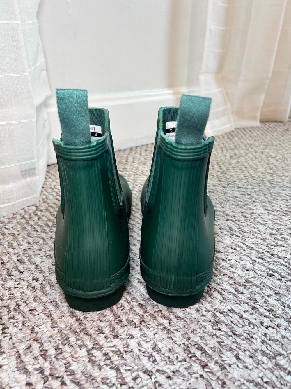 Hunter Green Chelsea Ankle Rain Boots Waterproof Women’s 10 Excellent Condition - Picture 3 of 5